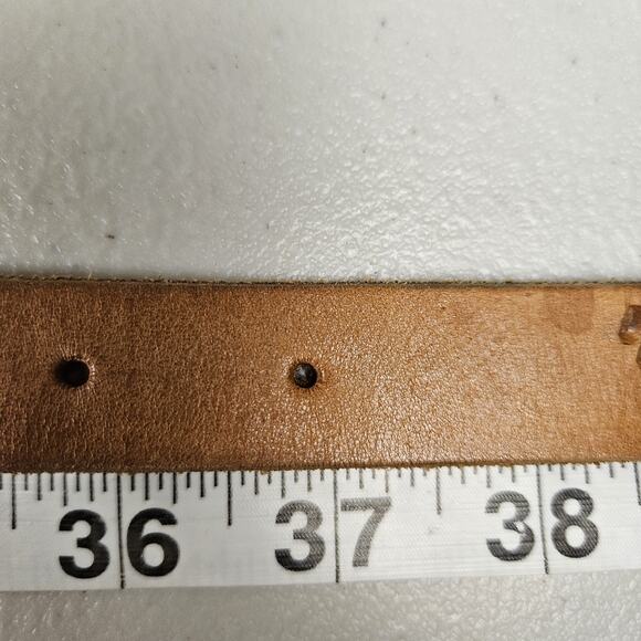 J.Crew Womens Tooled Leather Belt Stitched Accent Western Casual Boho Cowgirl M - Picture 13 of 15